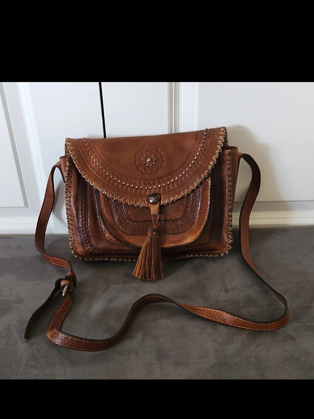Patricia Nash Leather Crossbody Bag Studded Purse